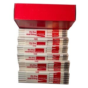 NOS Pencils Box 6 x 12 Enjoy Coca Cola its the real thing White Red Coke Soda